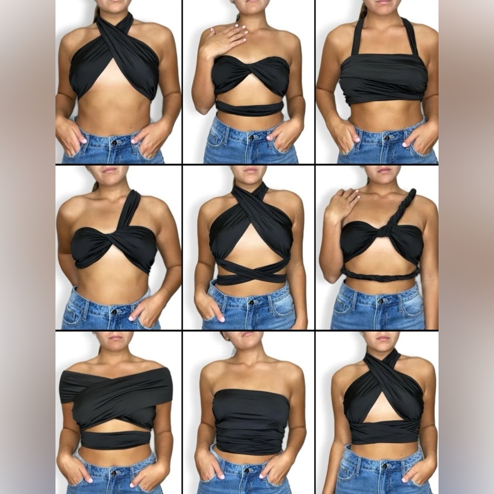 Versatile Wrap Tops in Black and White